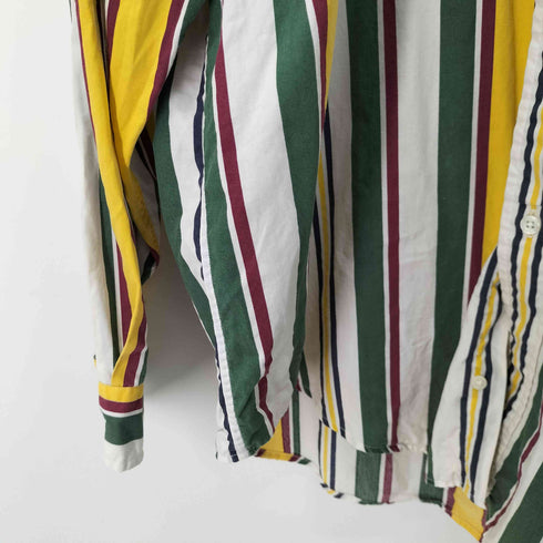トミーヒルフィガー TOMMY HILFIGER 90s マルチカラー ストライプ柄 BD 長袖シャツ メンズ JPN:XL